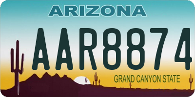 AZ license plate AAR8874