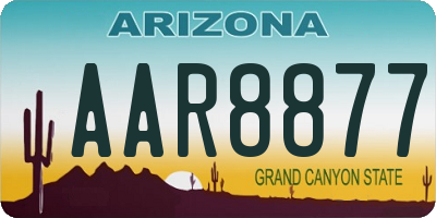 AZ license plate AAR8877