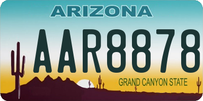 AZ license plate AAR8878