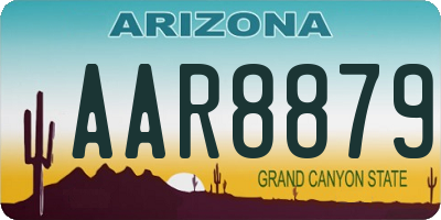 AZ license plate AAR8879