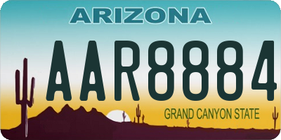 AZ license plate AAR8884