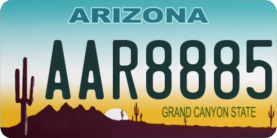 AZ license plate AAR8885