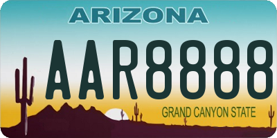 AZ license plate AAR8888