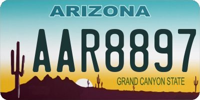 AZ license plate AAR8897