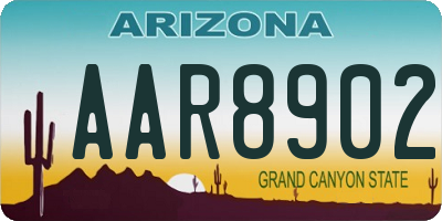 AZ license plate AAR8902