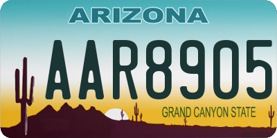 AZ license plate AAR8905