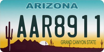 AZ license plate AAR8911