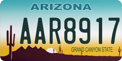 AZ license plate AAR8917