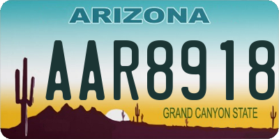 AZ license plate AAR8918