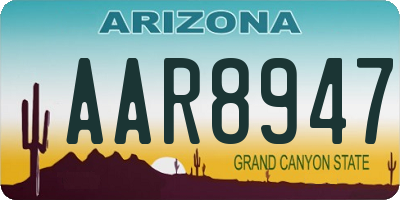 AZ license plate AAR8947