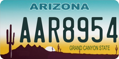 AZ license plate AAR8954
