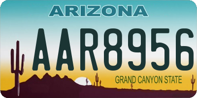 AZ license plate AAR8956