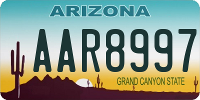 AZ license plate AAR8997