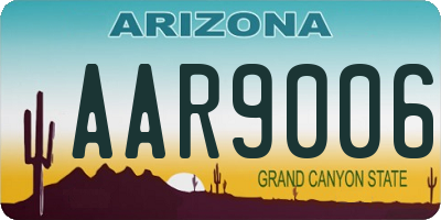 AZ license plate AAR9006