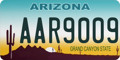 AZ license plate AAR9009