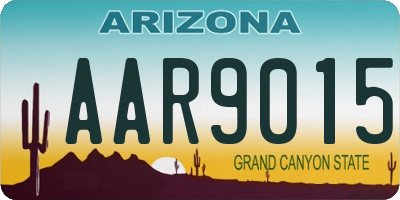 AZ license plate AAR9015