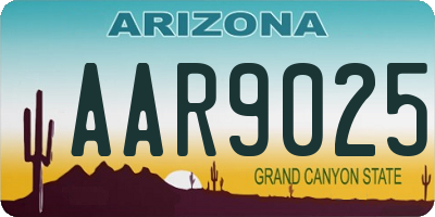 AZ license plate AAR9025