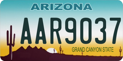 AZ license plate AAR9037