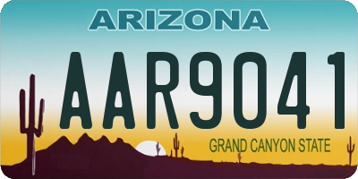 AZ license plate AAR9041