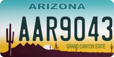 AZ license plate AAR9043
