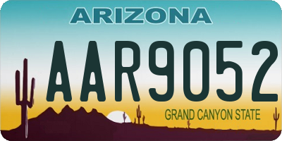 AZ license plate AAR9052