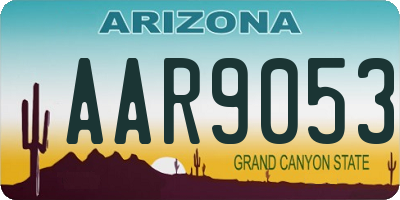 AZ license plate AAR9053