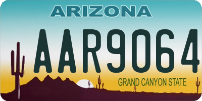AZ license plate AAR9064