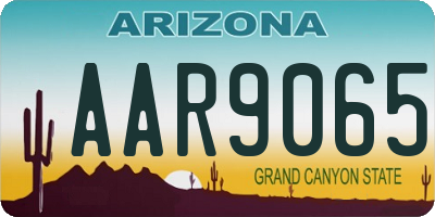 AZ license plate AAR9065