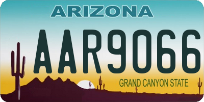 AZ license plate AAR9066