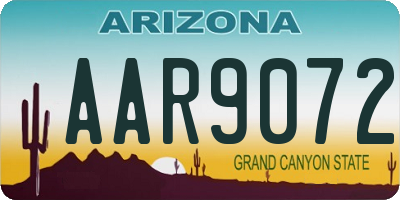 AZ license plate AAR9072