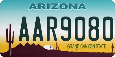 AZ license plate AAR9080