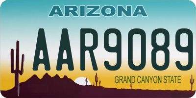 AZ license plate AAR9089