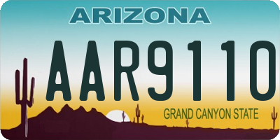 AZ license plate AAR9110