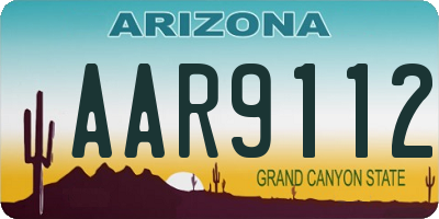 AZ license plate AAR9112