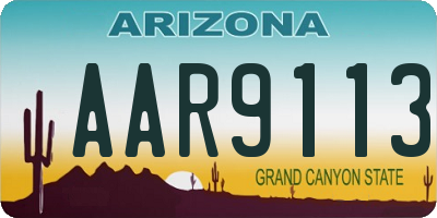 AZ license plate AAR9113