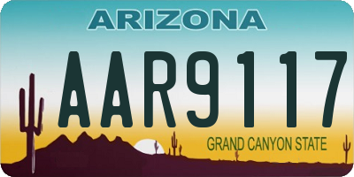 AZ license plate AAR9117