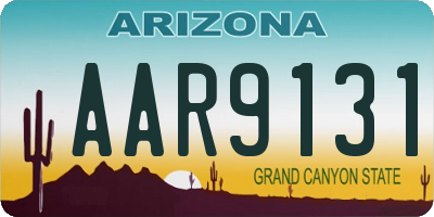 AZ license plate AAR9131