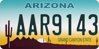 AZ license plate AAR9143