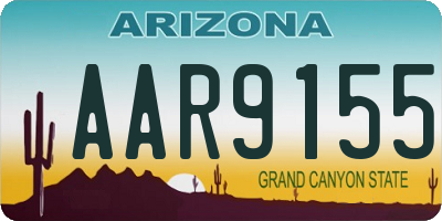 AZ license plate AAR9155