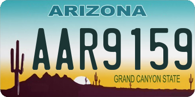 AZ license plate AAR9159