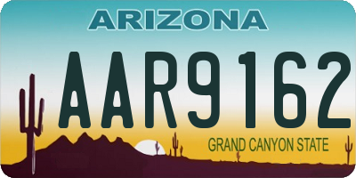 AZ license plate AAR9162