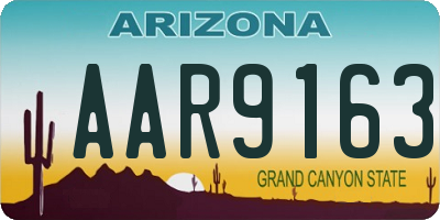 AZ license plate AAR9163