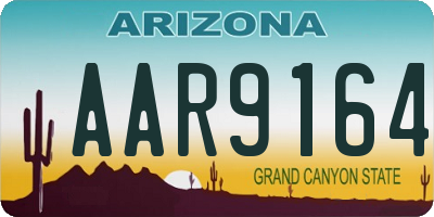 AZ license plate AAR9164