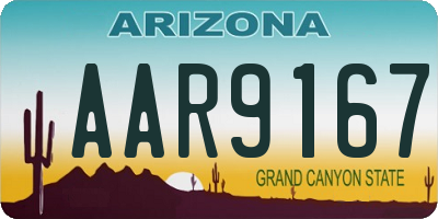 AZ license plate AAR9167