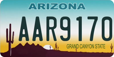 AZ license plate AAR9170