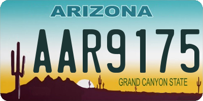 AZ license plate AAR9175