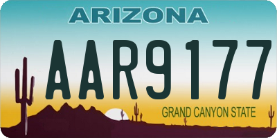 AZ license plate AAR9177