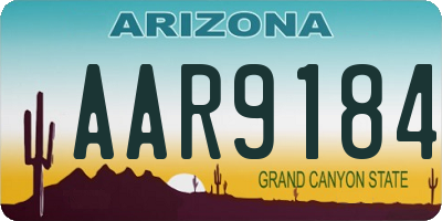 AZ license plate AAR9184