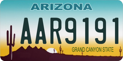 AZ license plate AAR9191