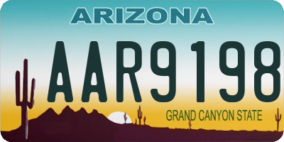 AZ license plate AAR9198